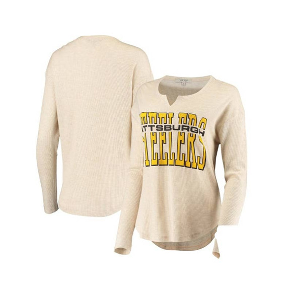 Junk Food Clothing Tops - Pittsburg NFL Steelers Junk Food Thermal Long Sleeve Henley Top Women Sz XS